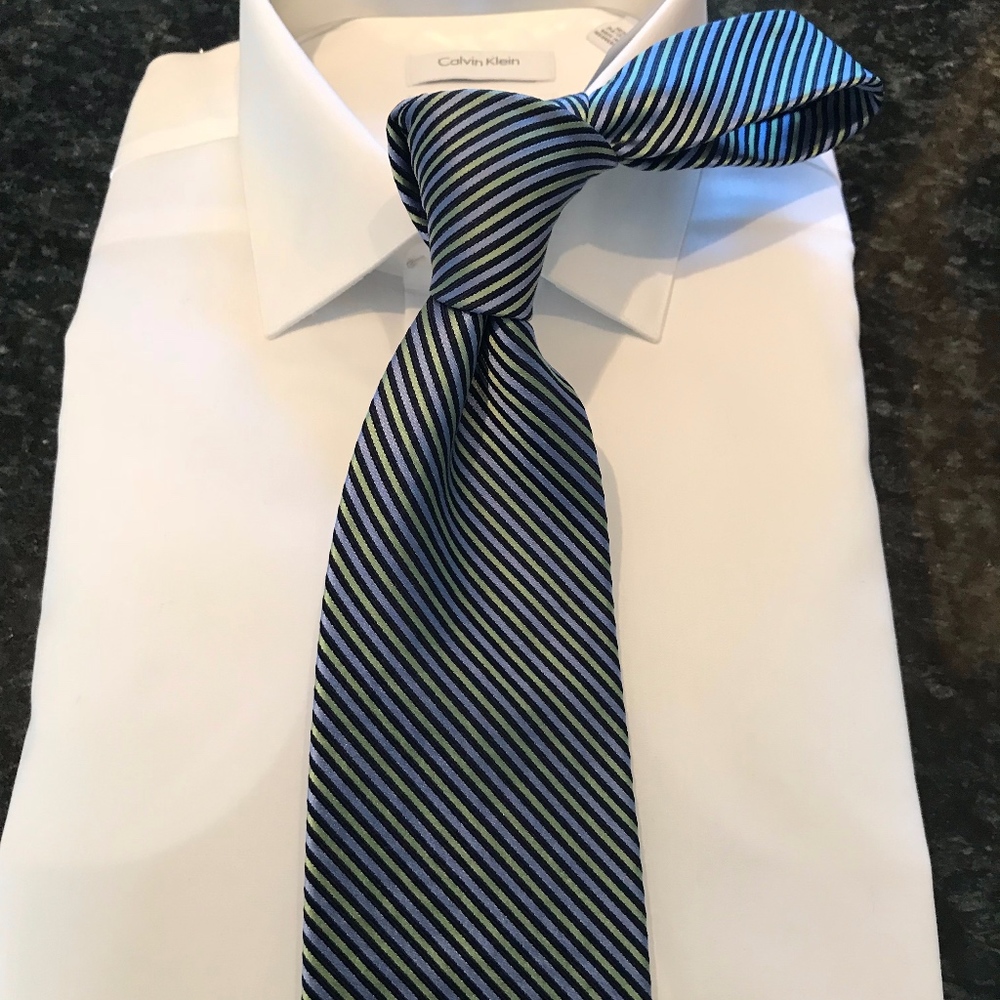 Blue & Green Striped Tie
